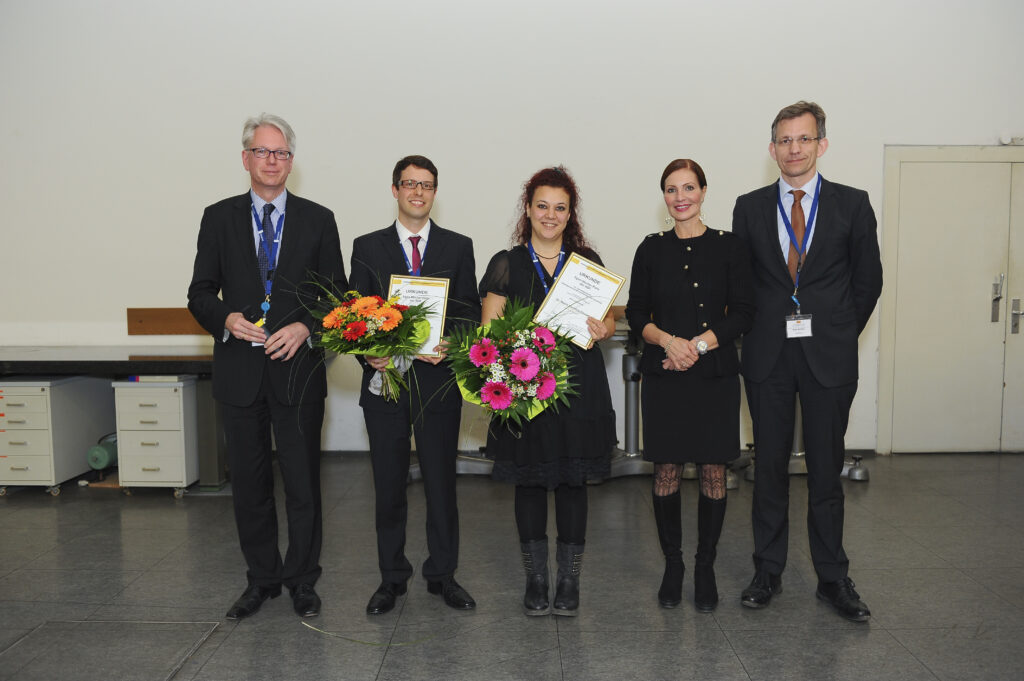 Egon Macher Award Ceremony: From left: S. Goerdt, D. Ellinghaus, M. C. Florian, S. Grätz, K. Schäkel